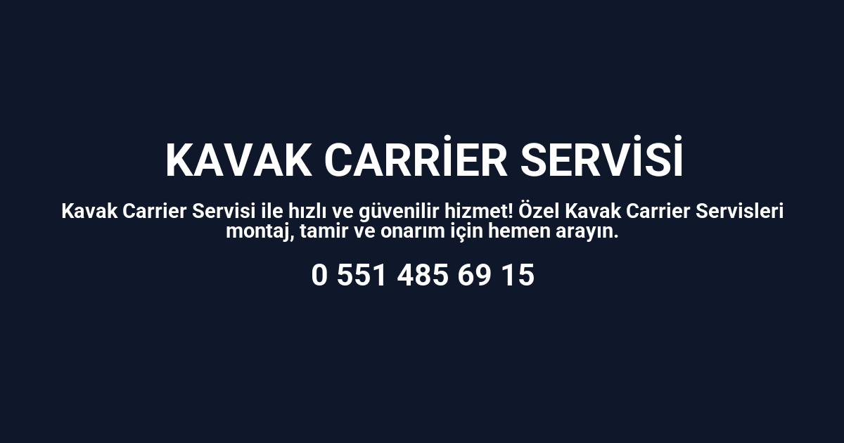 Kavak Carrier Servisi